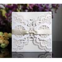 White Laser Wedding Invitation Holder Wedding Card